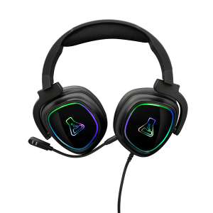 The G-Lab Fejhallgató - KORP RADIUM BLACK (mikrofon,USB, 3,5mm Jack, hangerőszabályzó, LED,nagy-párnás)