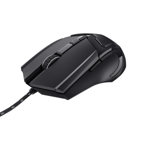 Trust Egér Gamer - Basics (Optikai érzékelő; 600-4800DPI; 6 gomb; LED; fekete)