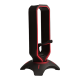 Rampage Fejhallgató állvány - RM-H66 GUARD (fekete, műanyag, USB HUB, Egérkábel tartó, RGB)