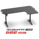 Spirit of Gamer Gamer Asztal - Headquarter 600 R (MDF lap, fém lábak, fekete, RGB LED háttérvilágítás, 140 x 60 x 75cm)