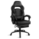 Spirit of Gamer szék - MUSTANG Black (állítható dőlés/magasság; kihajtható lábtartó; max.120kg-ig, fekete)